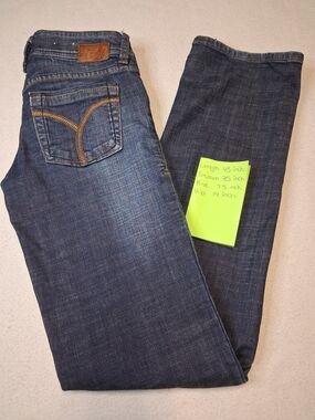 DISH Y2K ERA Flare Women's Straight Leg Jeans in Dark Blue